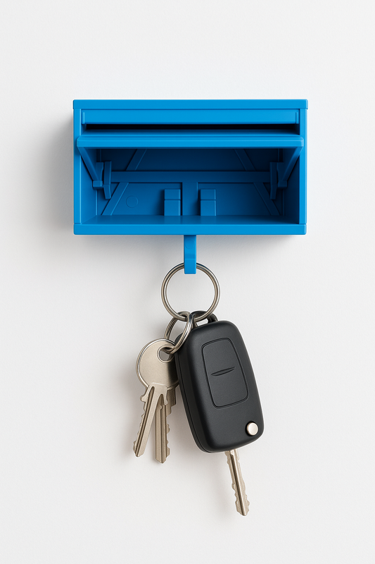Mini Garage Sleutelhouder | Blauw