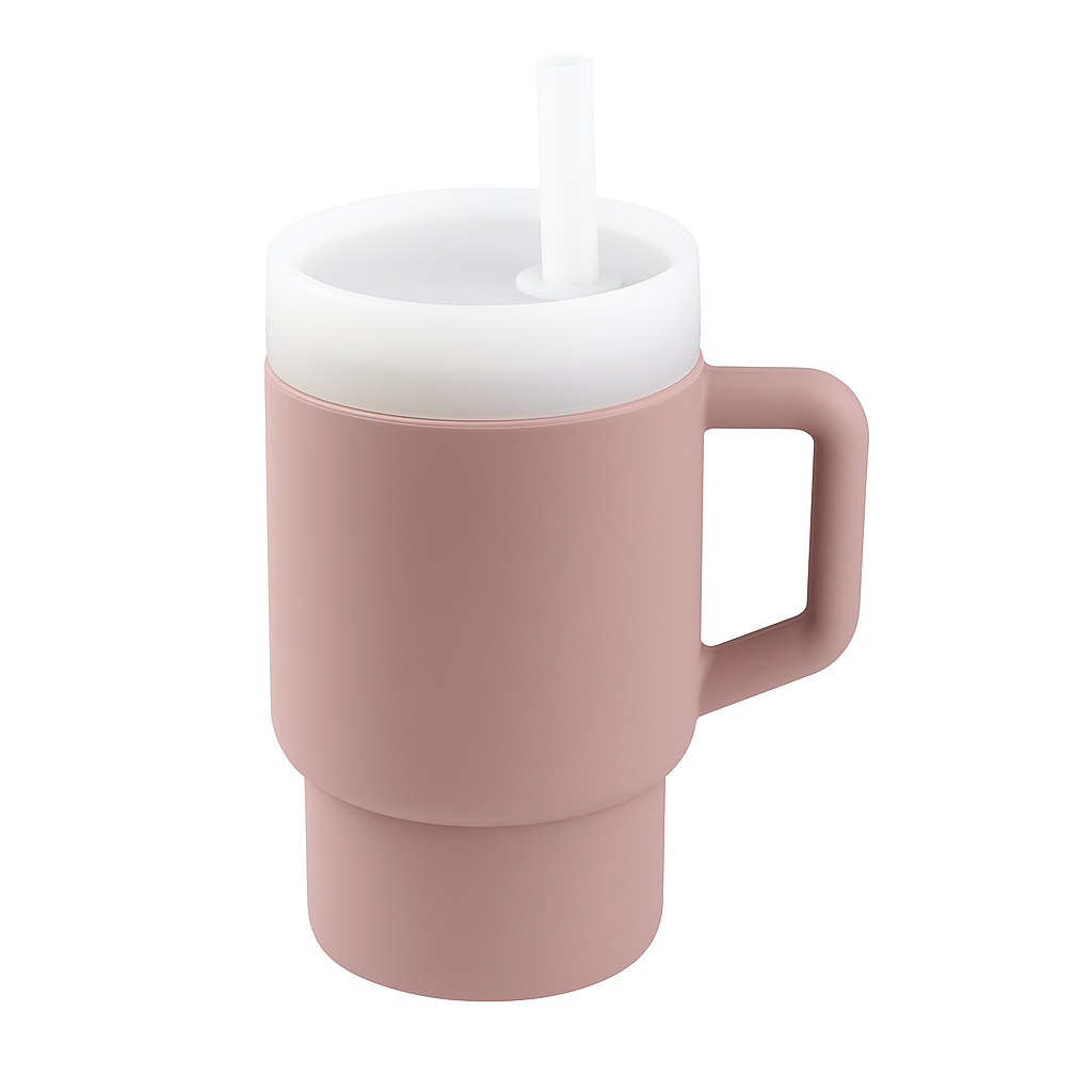 Siliconen Kinder beker met 2 Rietjes – 280ml | Lila