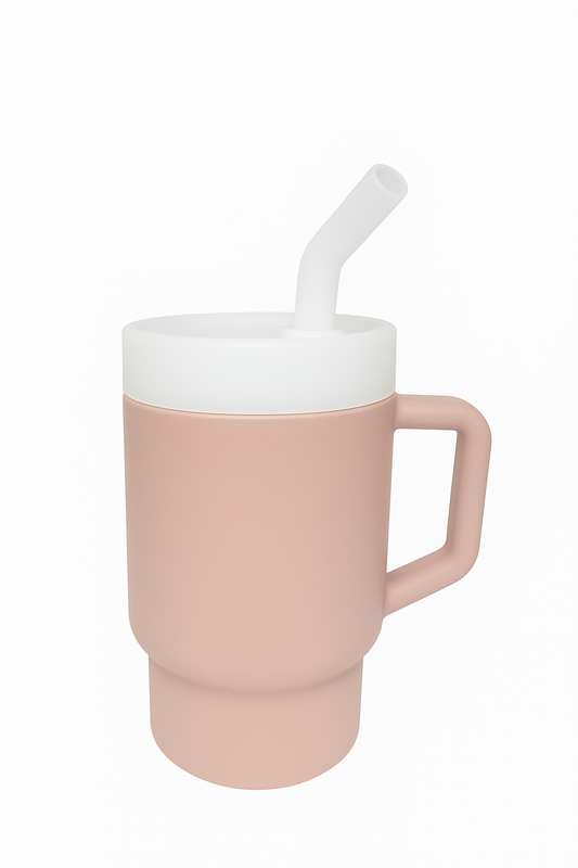 Siliconen Kinder beker met 2 Rietjes – 280ml | Lila